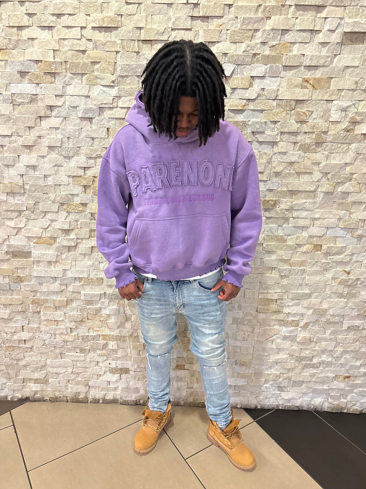Purple Fear No Man But God Hoodie